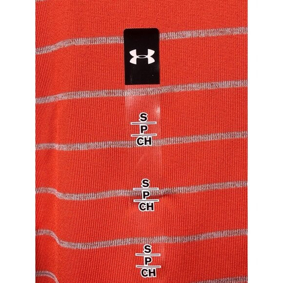 NWT Under Armour Men's Small Playoff Polo Tour Stripe Red Golf Shirt UPF‎ 40 - Picture 5 of 14